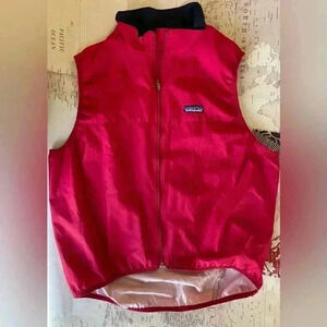 Patagonia Vest Full Zip Red Lightweight Wind Rain Windbreaker Vintage Size L